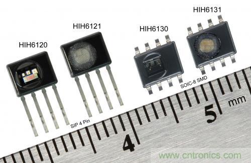 圖2：霍尼韋爾HumidIcon數(shù)字式溫濕度傳感器在單一小型封裝內(nèi)集成兩大功能，能在2.3Vdc低電壓下運(yùn)行