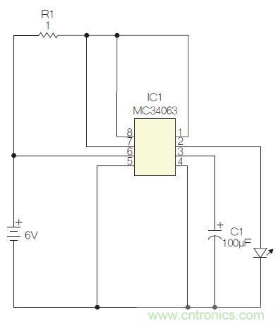 圖1：閃光燈標(biāo)電路圖。