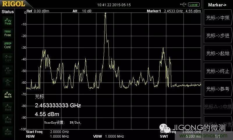 使用頻譜分析儀和近場探頭測量微波爐的電磁輻射泄漏