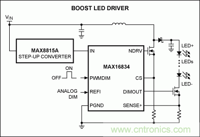 Li+電池供電、低壓高亮度(HB) LED解決方案