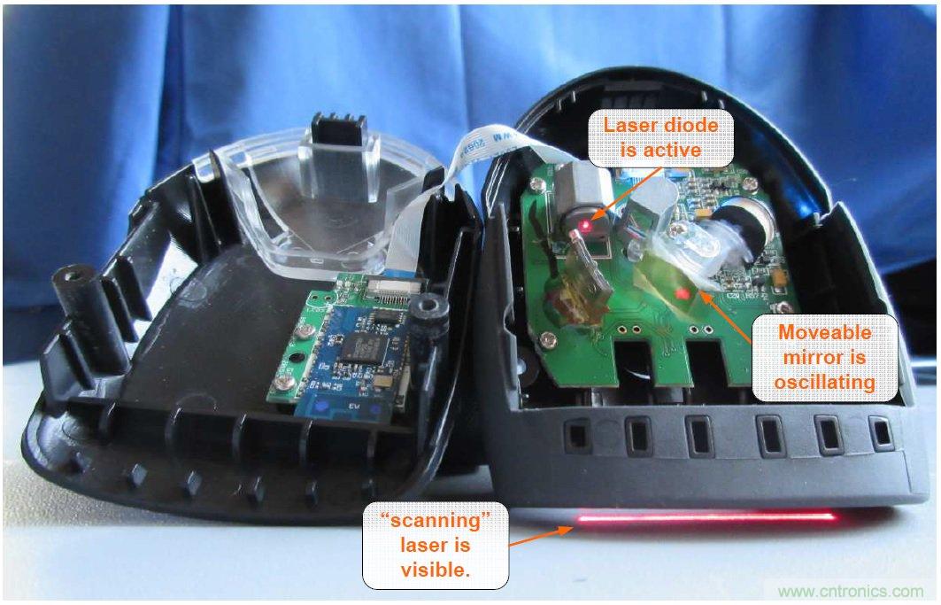 拆解45美元的藍(lán)牙無線條碼掃描槍，發(fā)現(xiàn)里面鏡中有鏡