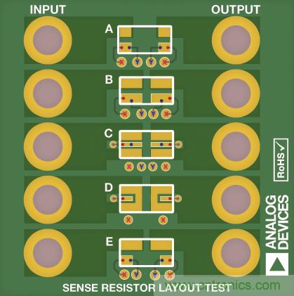改進(jìn)低值分流電阻的焊盤布局，優(yōu)化高電流檢測精度